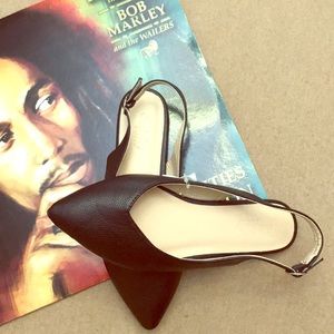 NEW. Black Sling Back Sandals